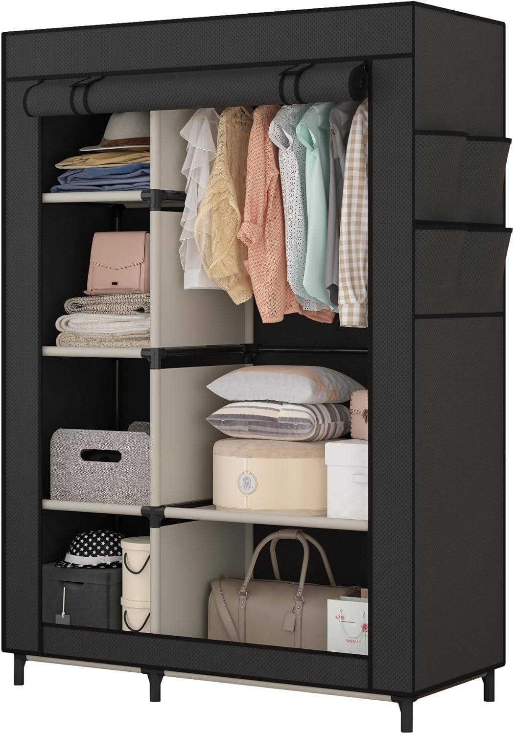 Portable Closet Organizers, Clothing Storage, Wardrobe with 6 Shelves