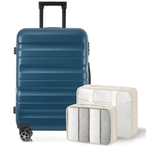 Hardshell ABS Luggage Set, 24-Inch Checked Suitcase with Spinner