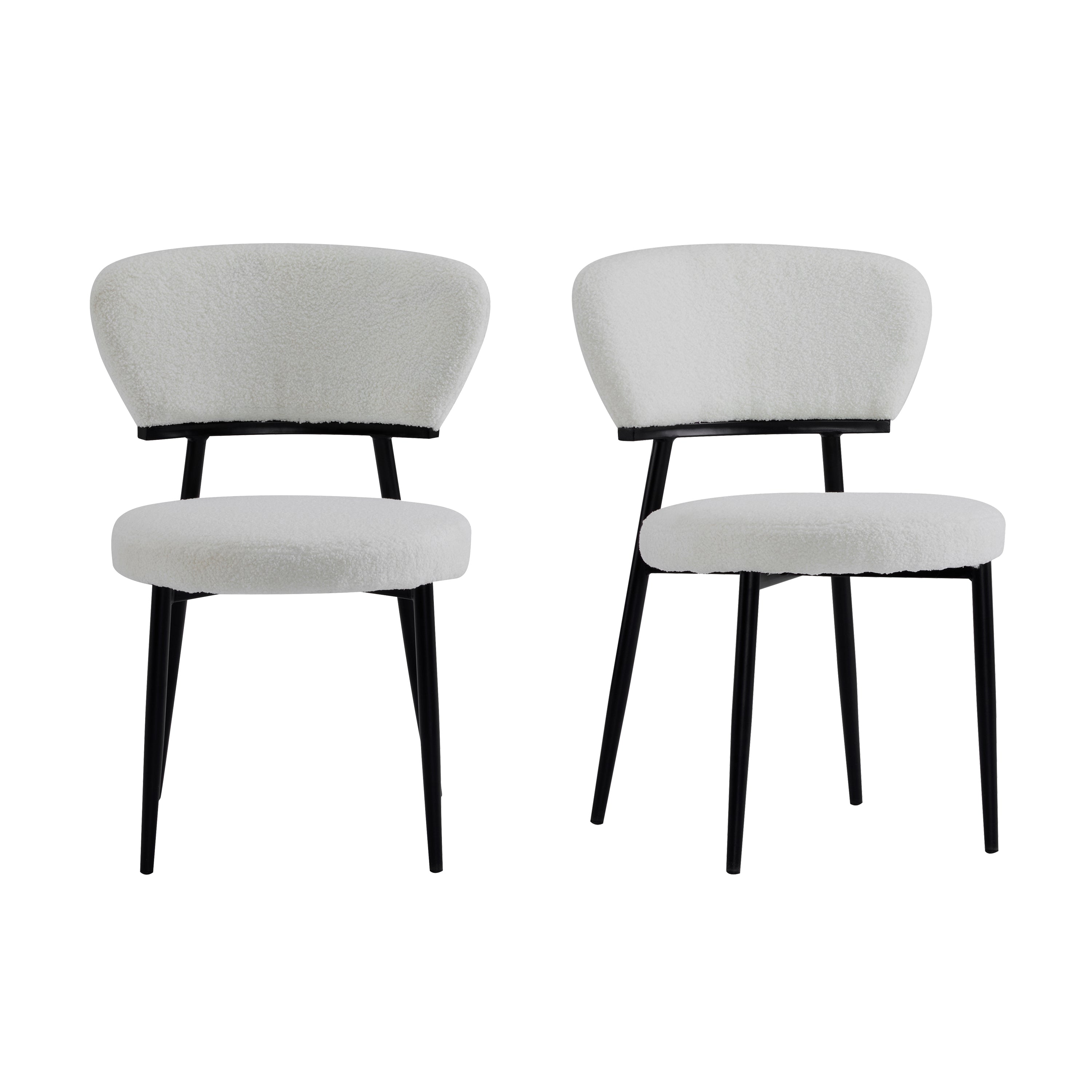 Upholstered Dinning Chair Set of 2-White