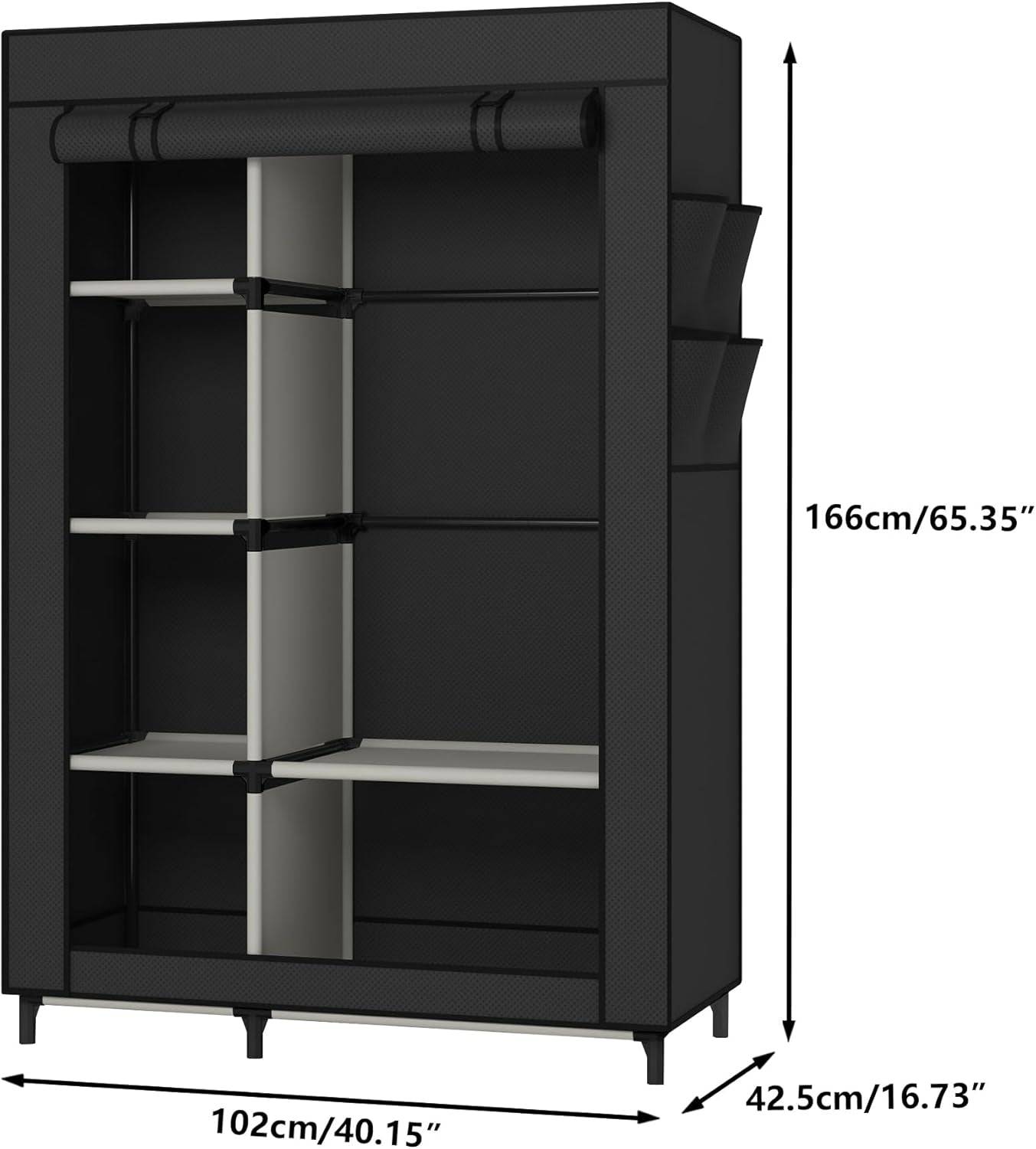Portable Closet Organizers, Clothing Storage, Wardrobe with 6 Shelves