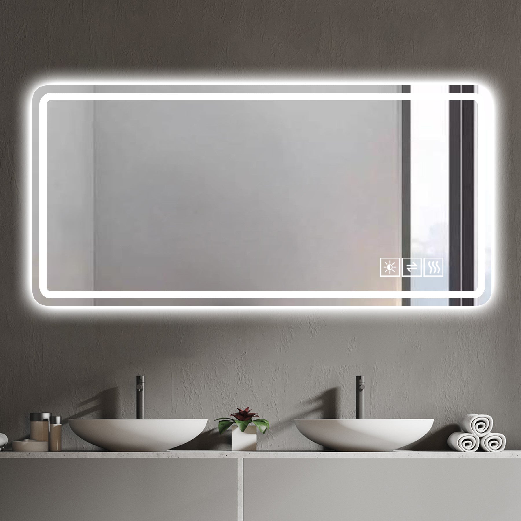 28*60inch LED Bathroom Vanity Mirror ,wall mirror,Anti-Fog,