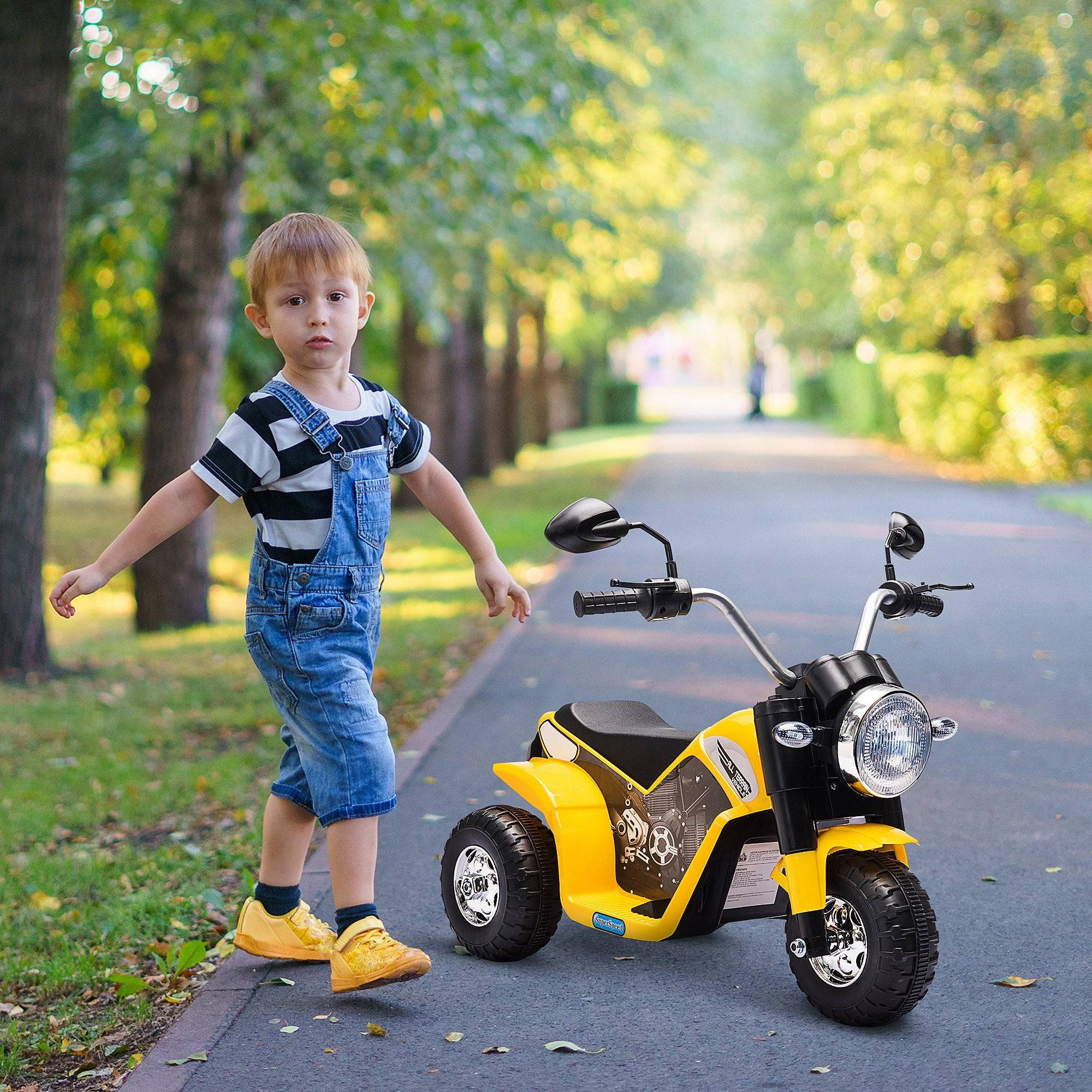 Aosom Kids Electric Motorcycle Ride-On Toy 3-Wheels Battery Powered