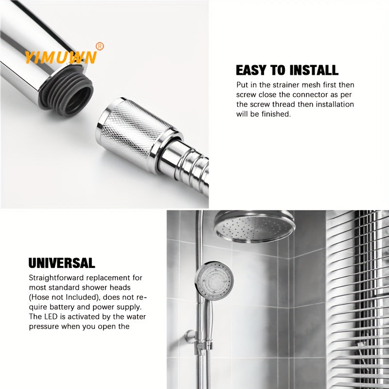 Automatically Color-Changing LED Rainfall Shower Head - 1pc Water Saving Showerhead with Temperature Sensor - Bathroom Accessories