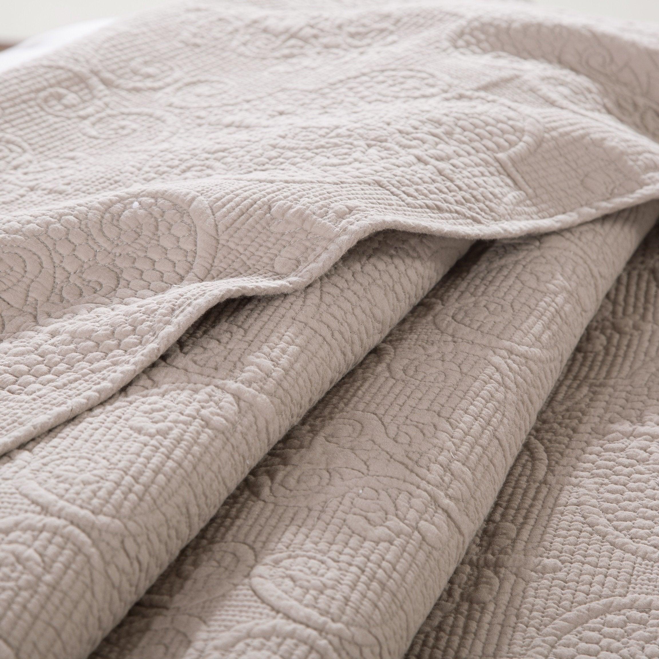 DaDa Bedding Neutral Taupe Beige Sandy Elegant Matelasse Cotton