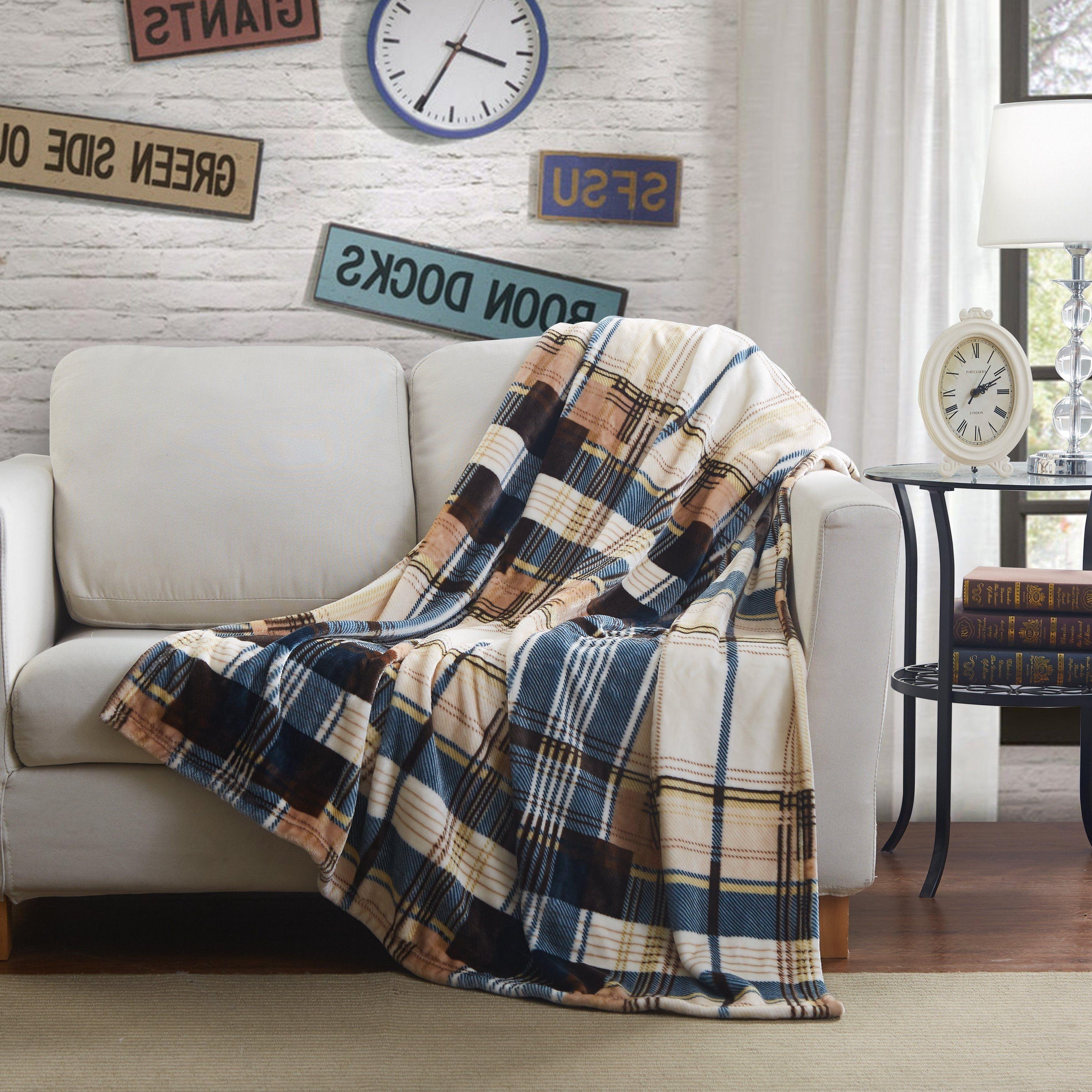 Tache Super Soft Winter Cabin Flannel Polyester Throw Blanket