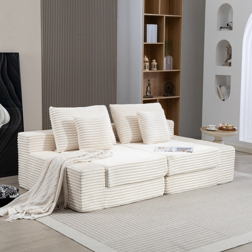 Double Lounge Chaise,Cloud Plush Sofa Bed,Upholstered Boneless Cloud