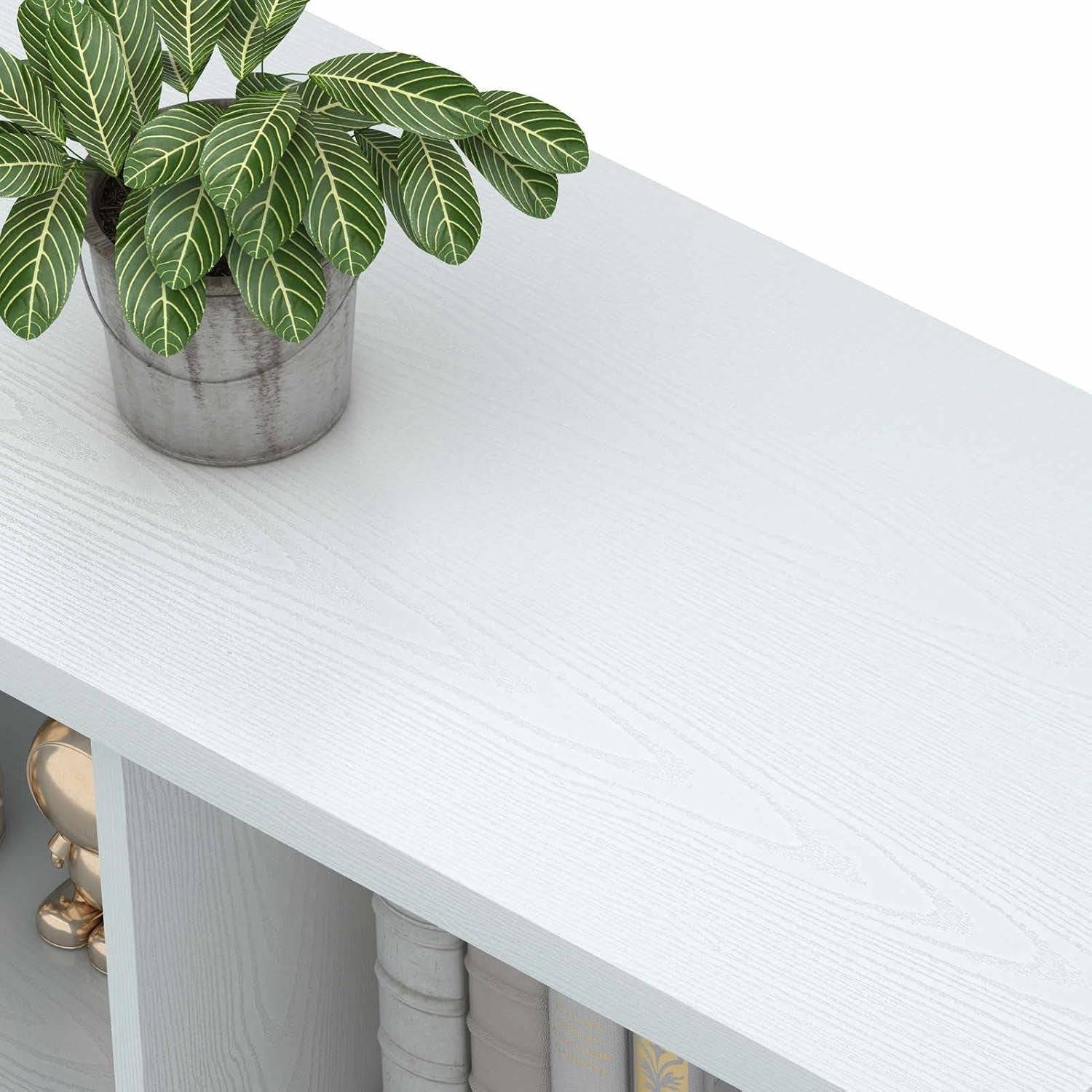 6 Cube Storage Organizer with Shelf, Long Wood and Metal Cubby