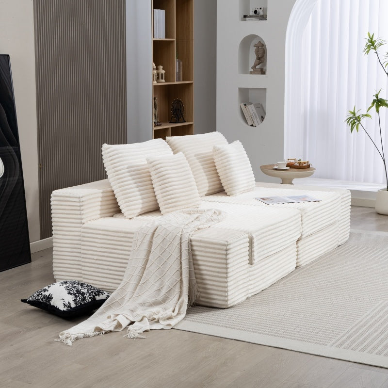 Double Lounge Chaise,Cloud Plush Sofa Bed,Upholstered Boneless Cloud