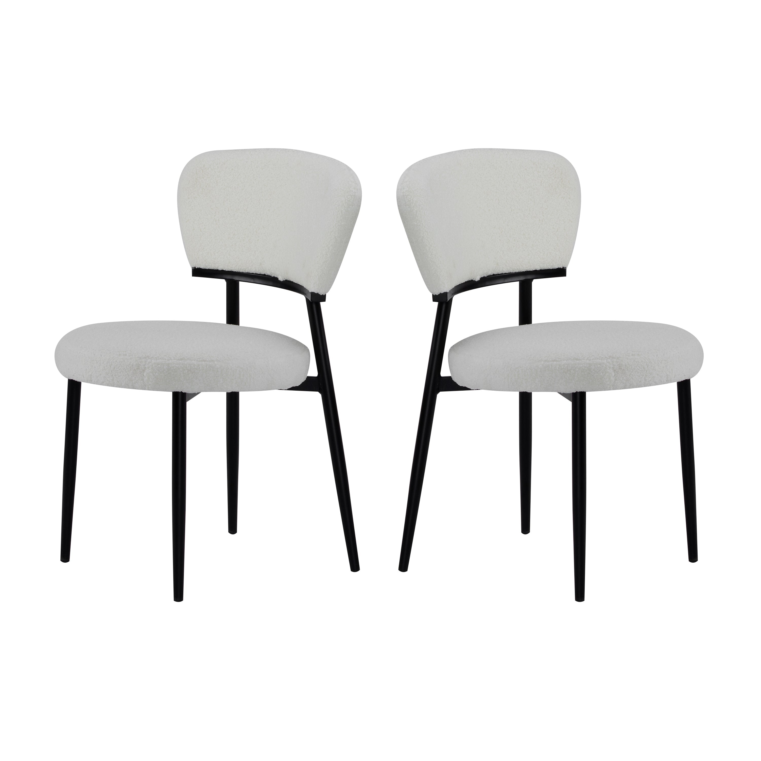 Upholstered Dinning Chair Set of 2-White