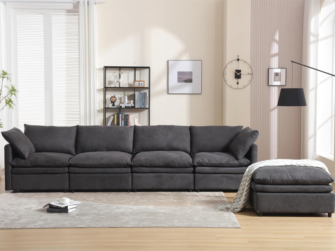 Modern U-shaped Sectional Sofa ,5-seat Upholstered Sofa