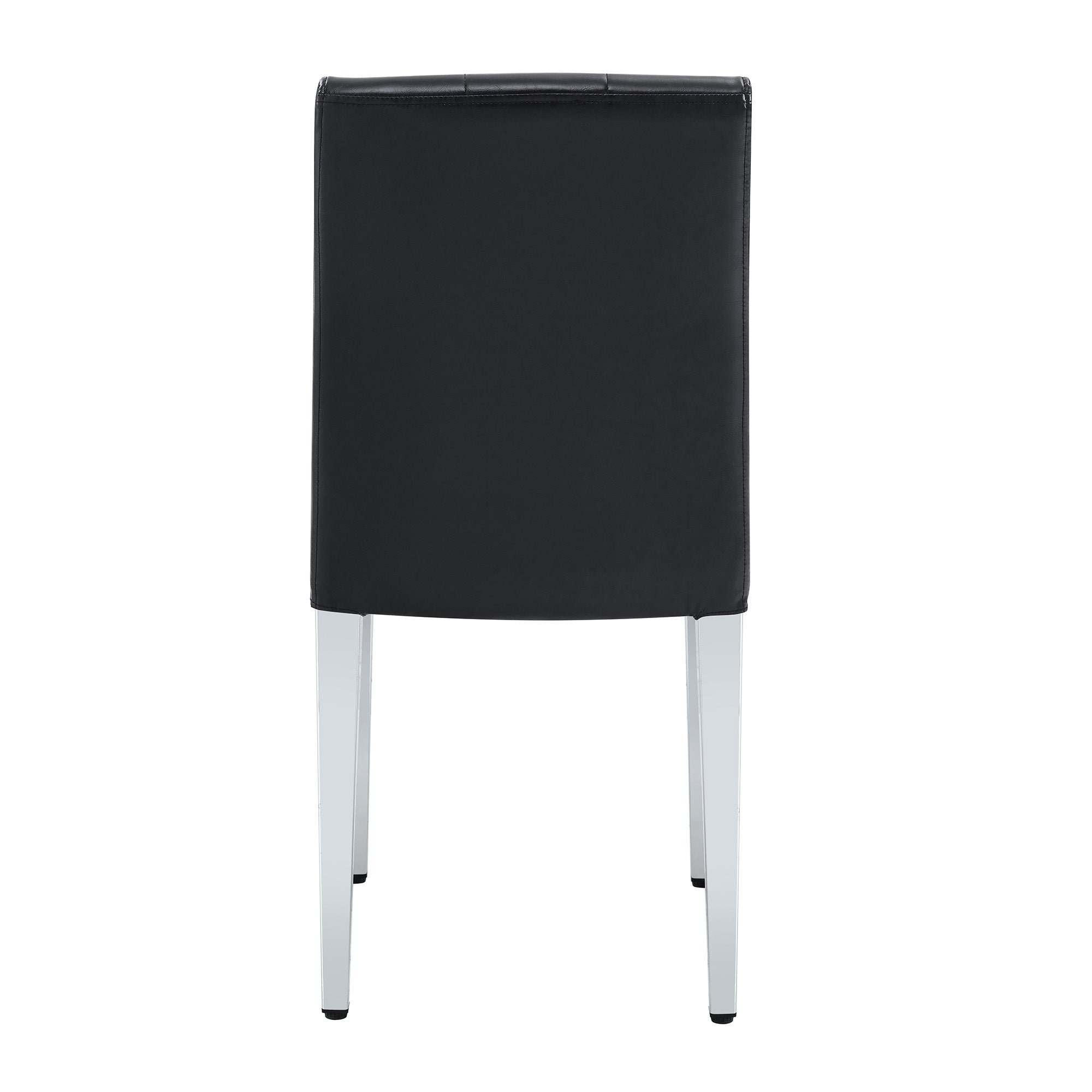 4-pack black PU dining chairs: ergonomic buckle backrest, 35 inches