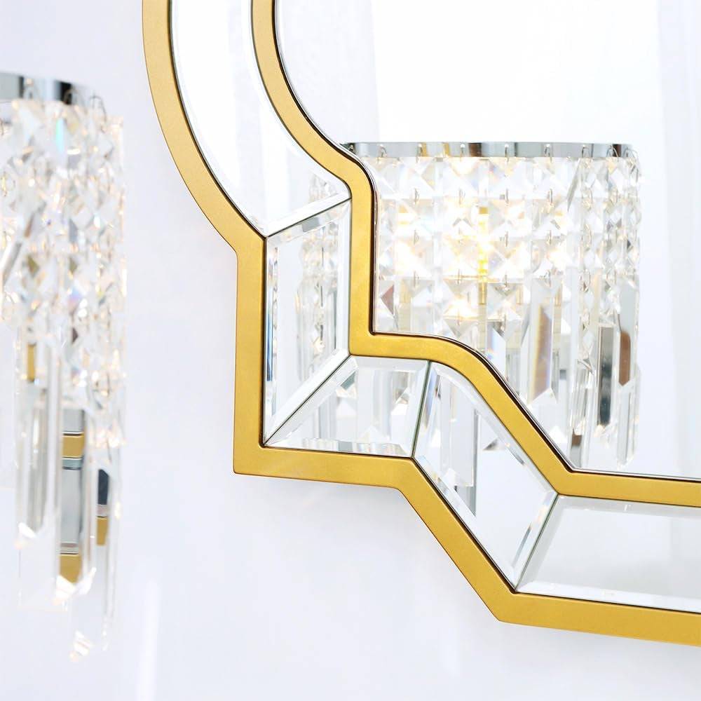 Large Gold Mirror for Wall Decor, Irregular Decorative Wall Mirror