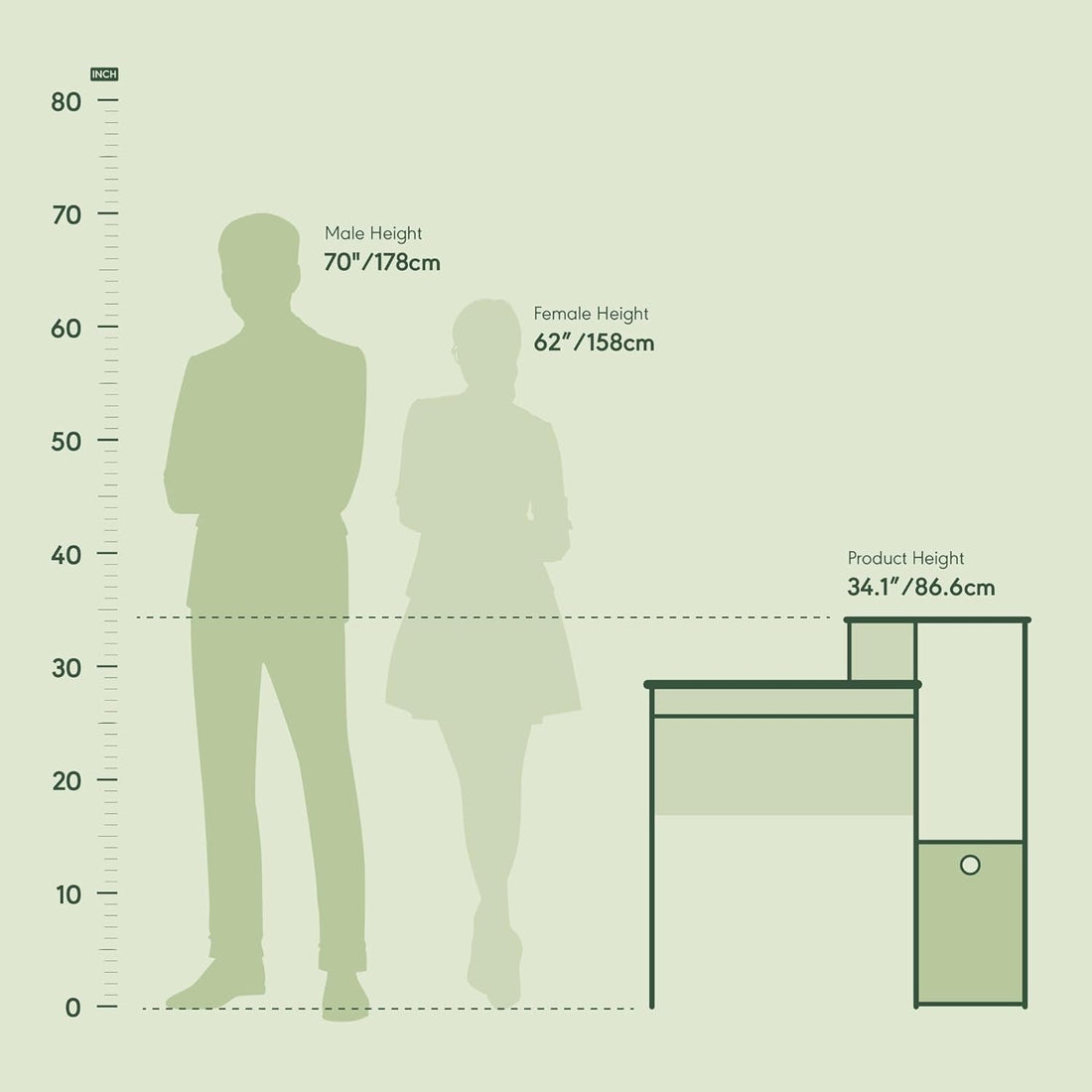 Econ Multipurpose Home Office Computer Writing Desk, French Oak Grey