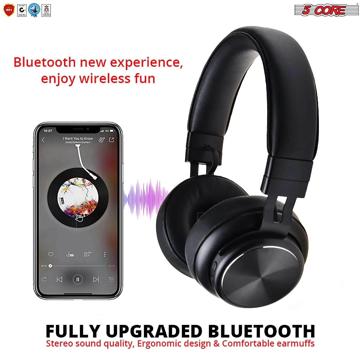 5Core Bluetooth Headphones Wireless Noise Cancelling Audifonos
