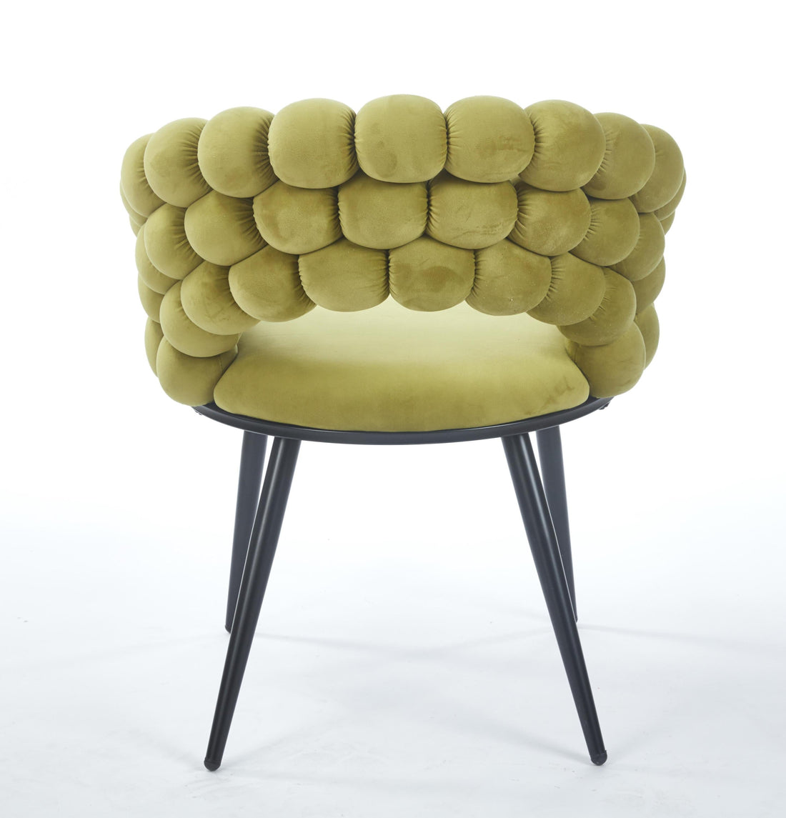 Green Modern chair(set of 2 ) with golden color iron tube legs, soft