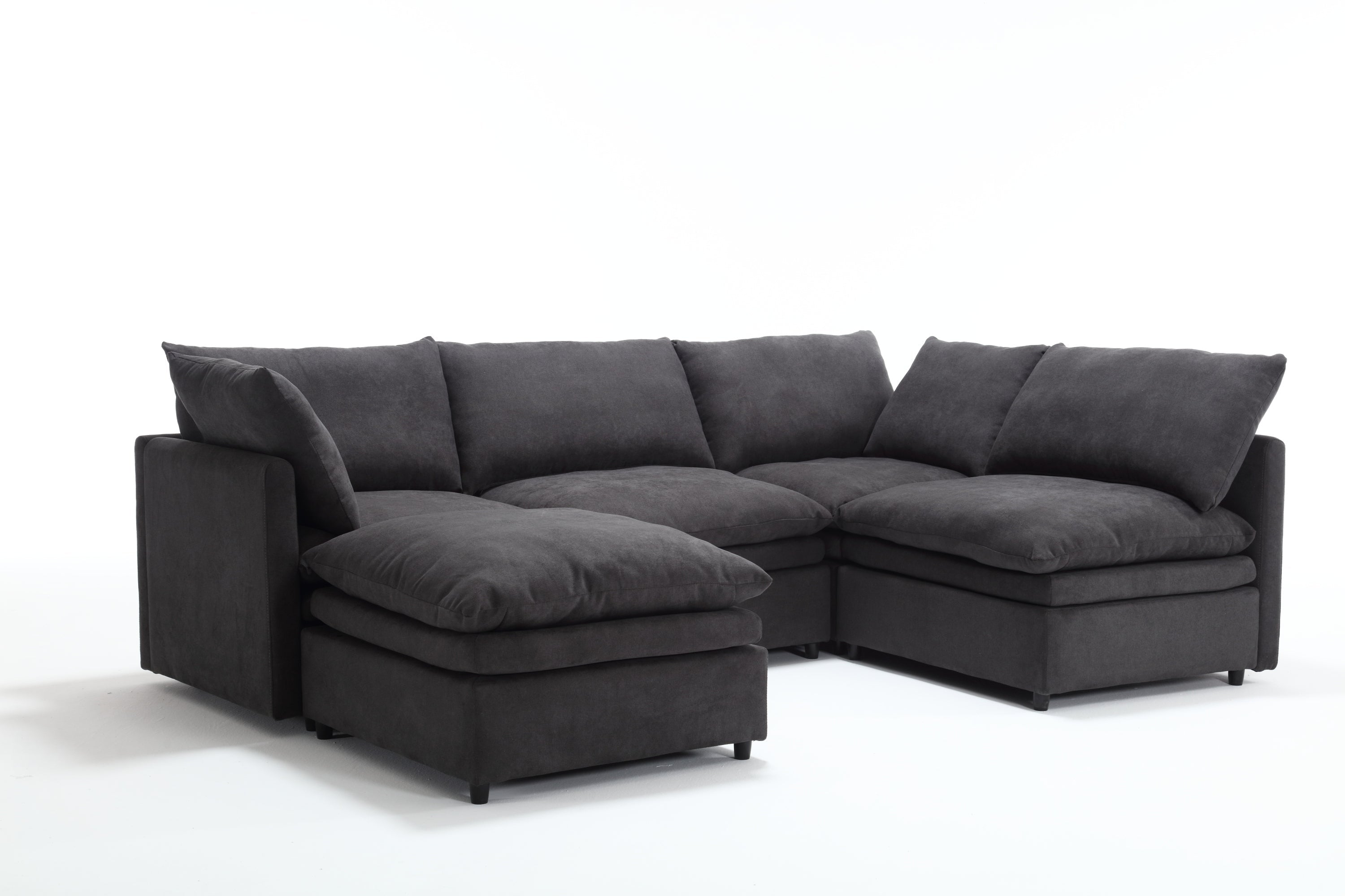 Modern U-shaped Sectional Sofa ,5-seat Upholstered Sofa