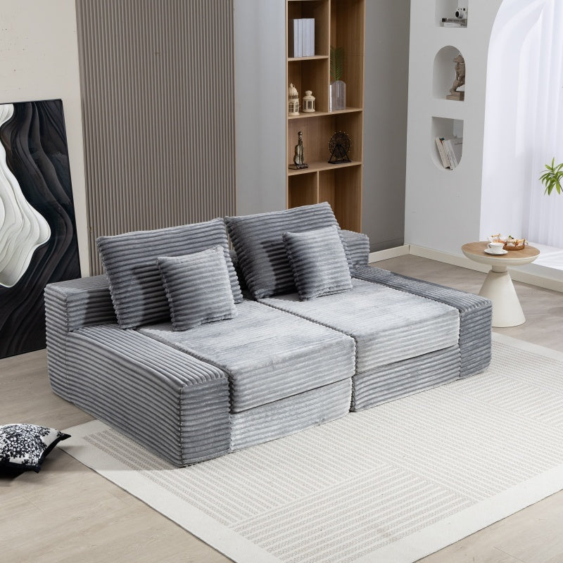 Double Lounge Chaise,Cloud Plush Sofa Bed,Upholstered Boneless Cloud