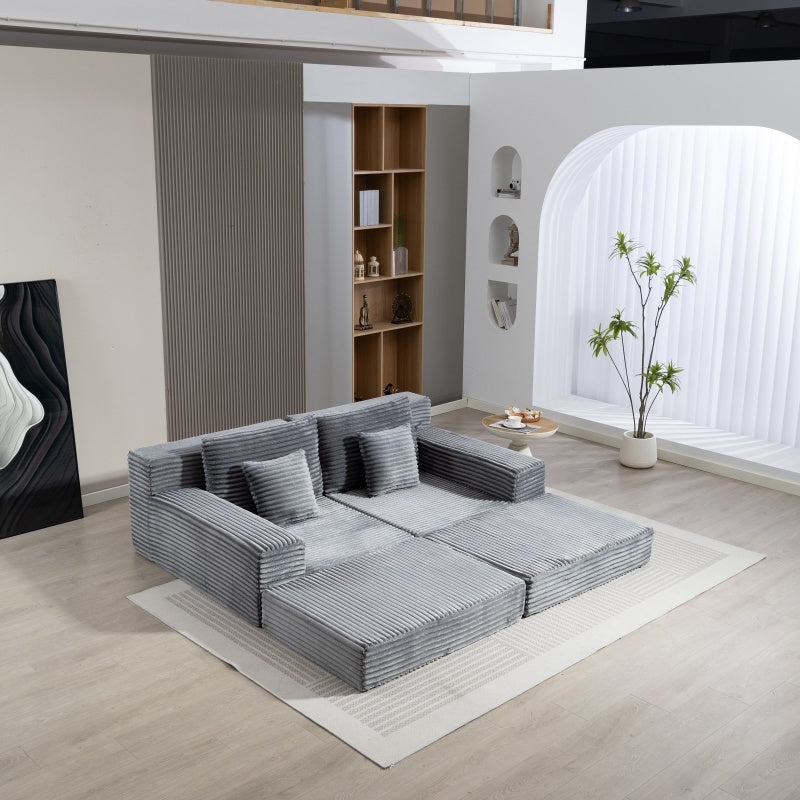 Double Lounge Chaise,Cloud Plush Sofa Bed,Upholstered Boneless Cloud