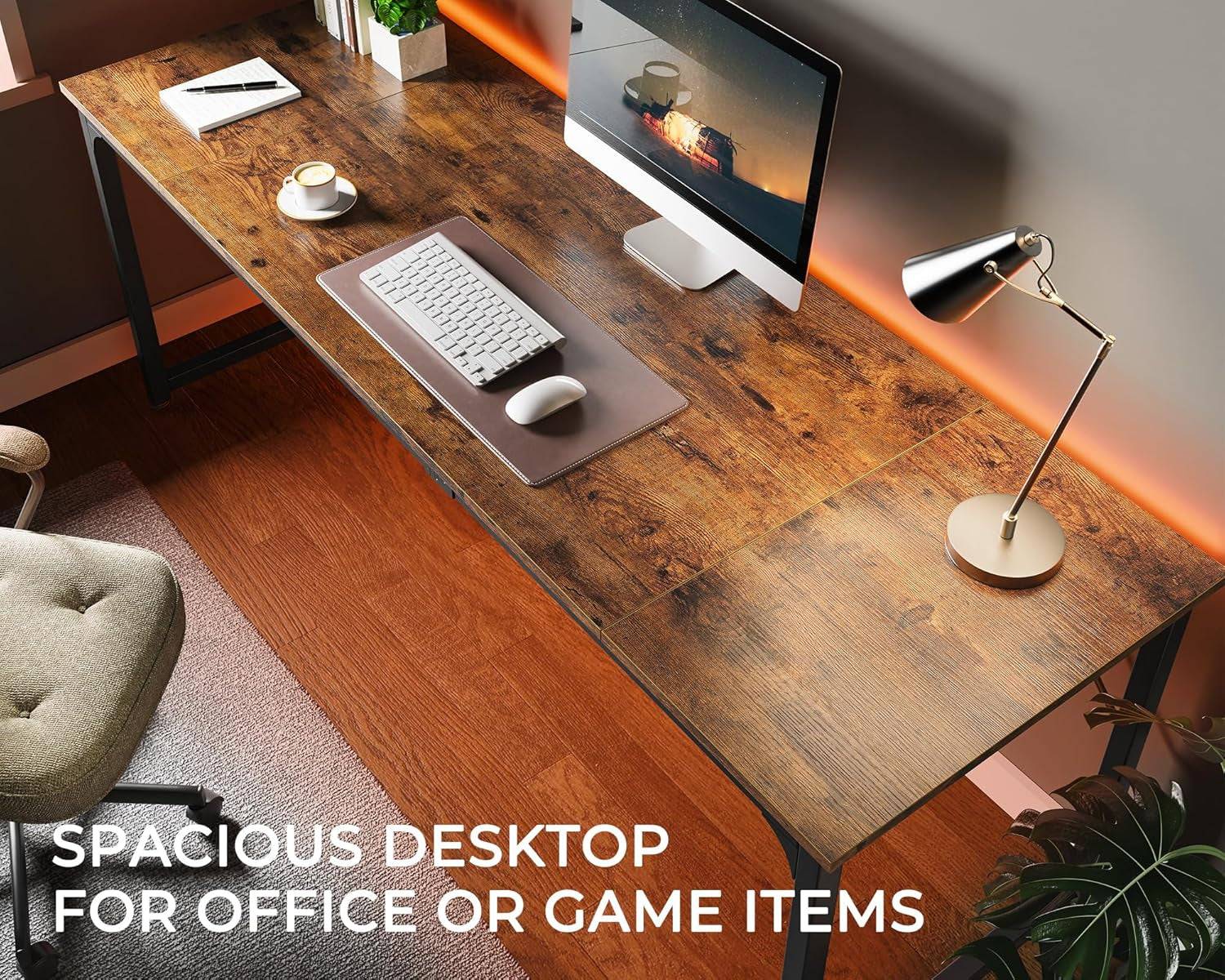 Computer Desk, 80 Inch Office Desk, Gaming Desk with Storage, Writing