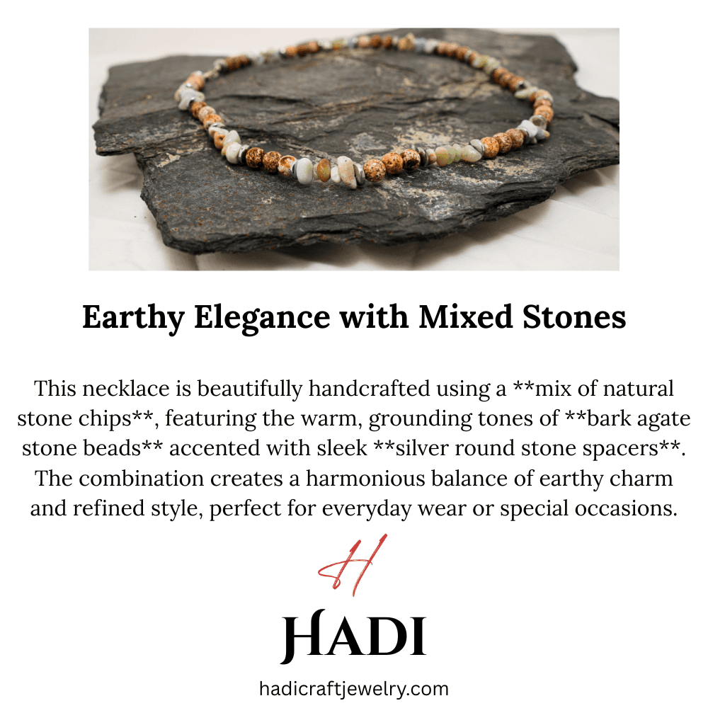 Necklace Natural Agate stone, Multi color Stone necklace