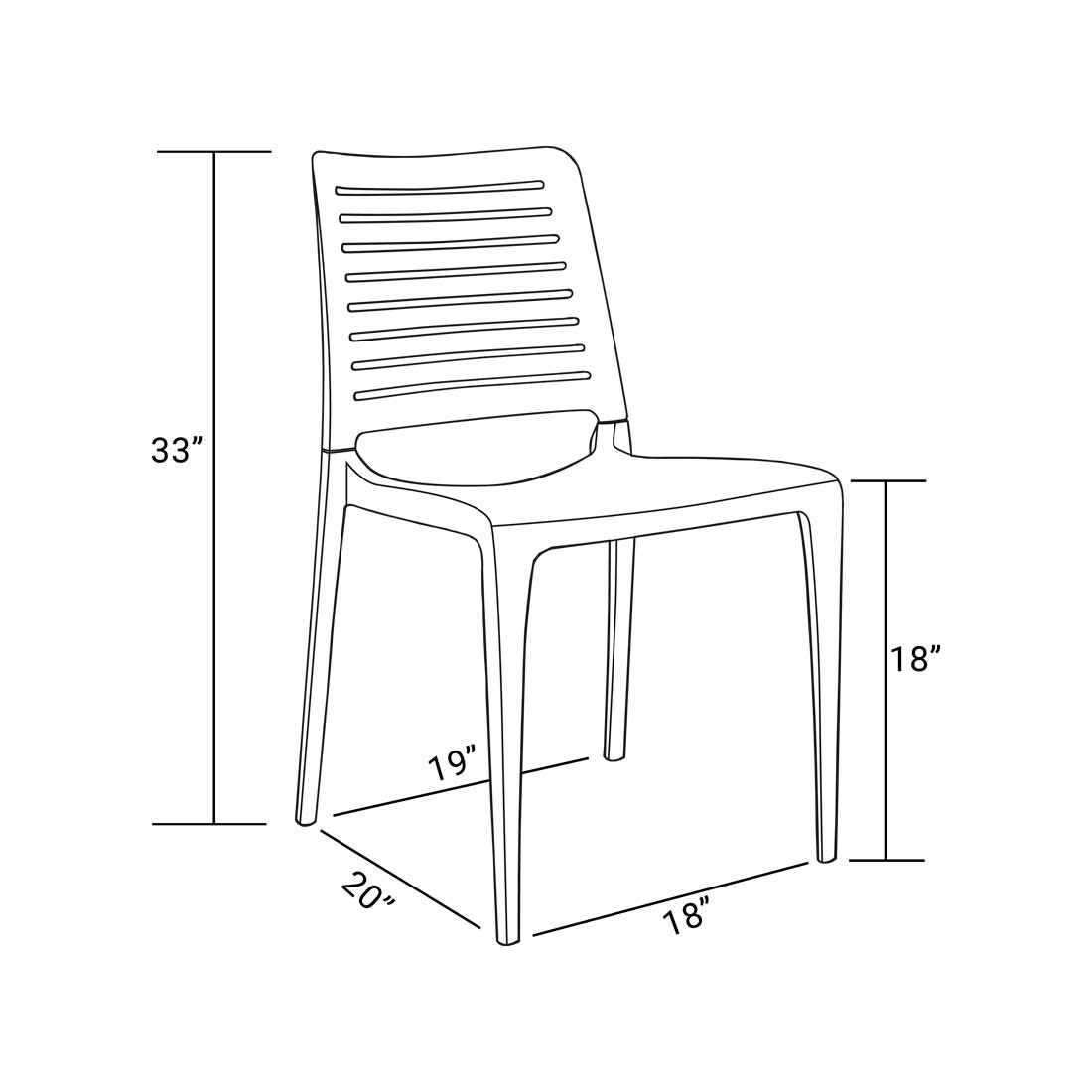 Set of 4 Patio Dining Chair - Commercial grade
