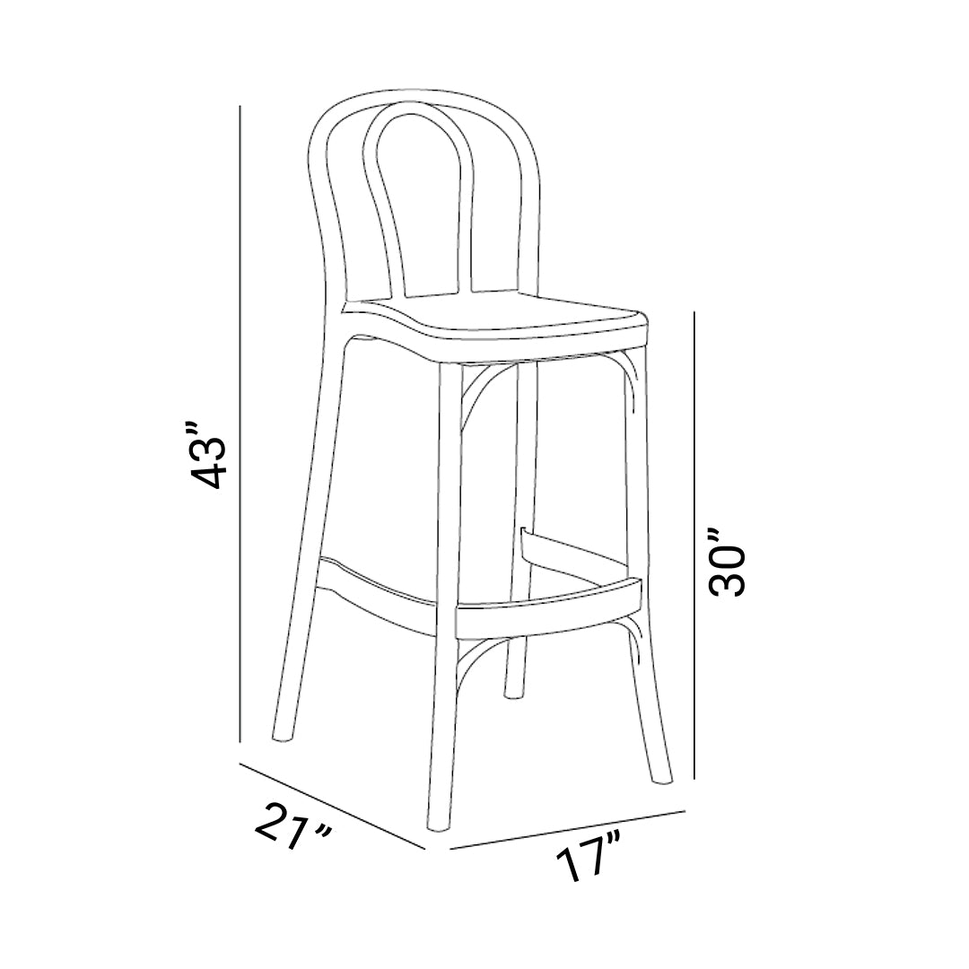 Set of 4 Soho Patio Stool 30"