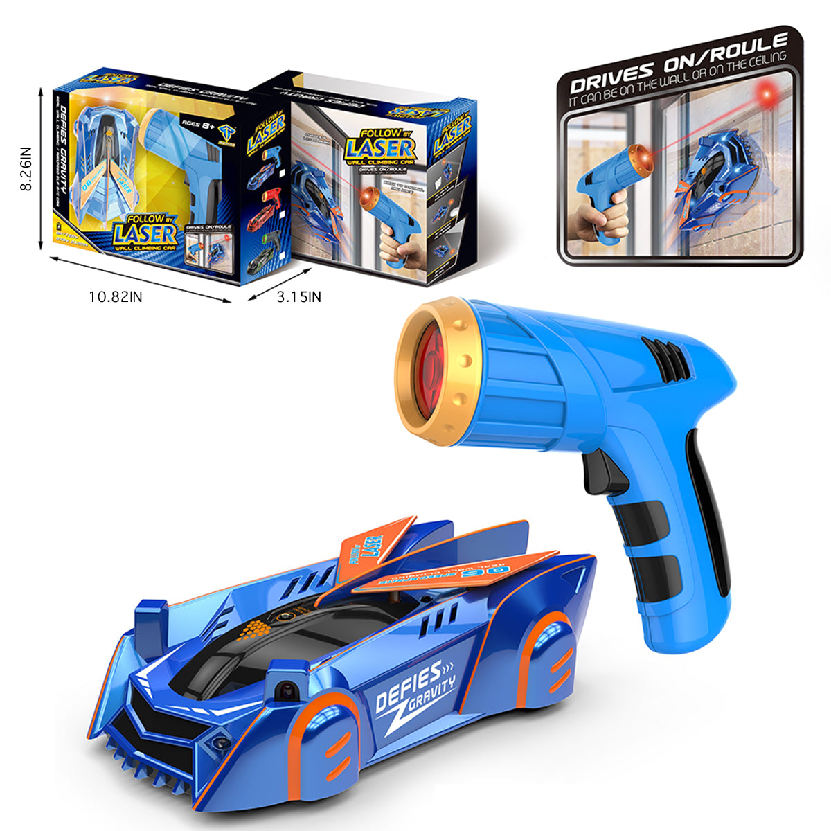 Zunammy Zero Gravity Laser-Guided Real Wall Climbing Race Car