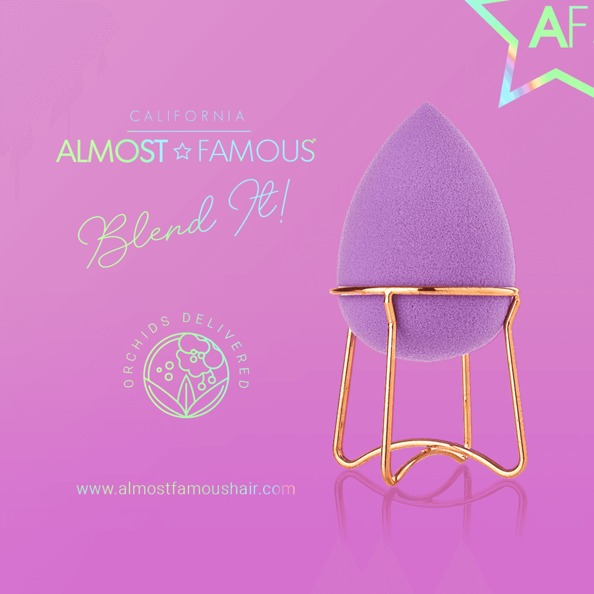 Almost Famous Makeup Blender w/ Rose Gold Stand