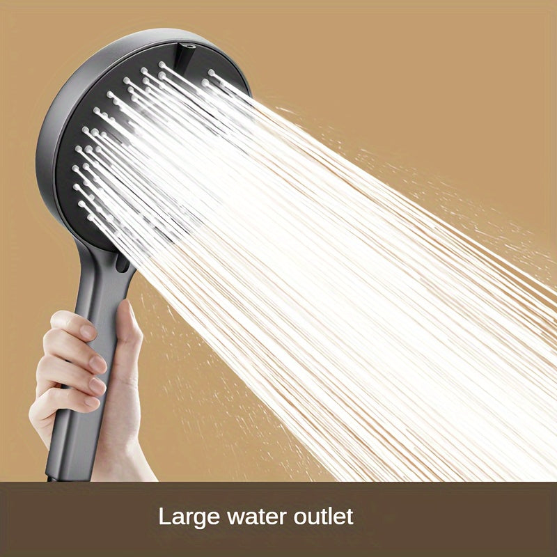 1pc Pressurized Handheld Shower Head, 7 Modes Adjustable Water Output Shower Head, Bathroom Shower Nozzle, Shower Sprinkler, Bathroom Hardware, Bathroom Accessories, Enjoy A Luxurious Bathing Experience