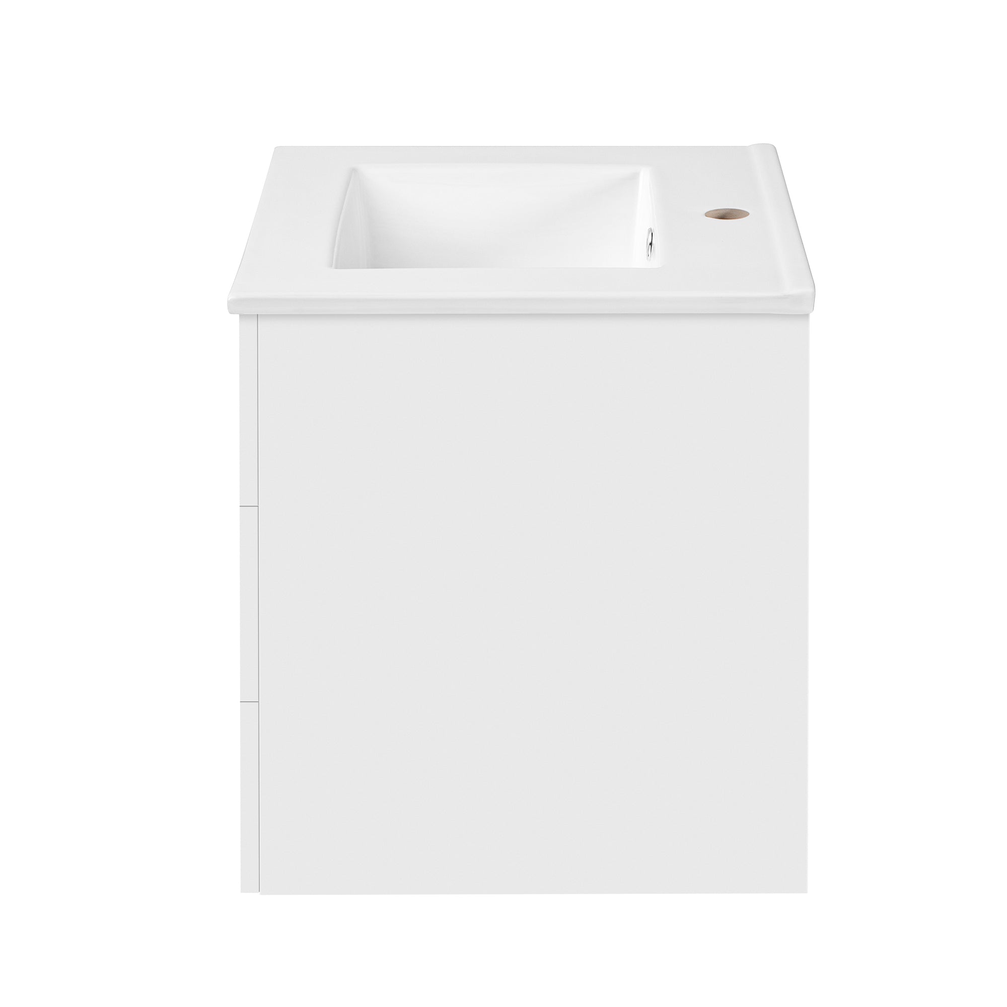 24inch Wall Mounted Floating Cabinet w/Side Cabinet Combo, Rectangular