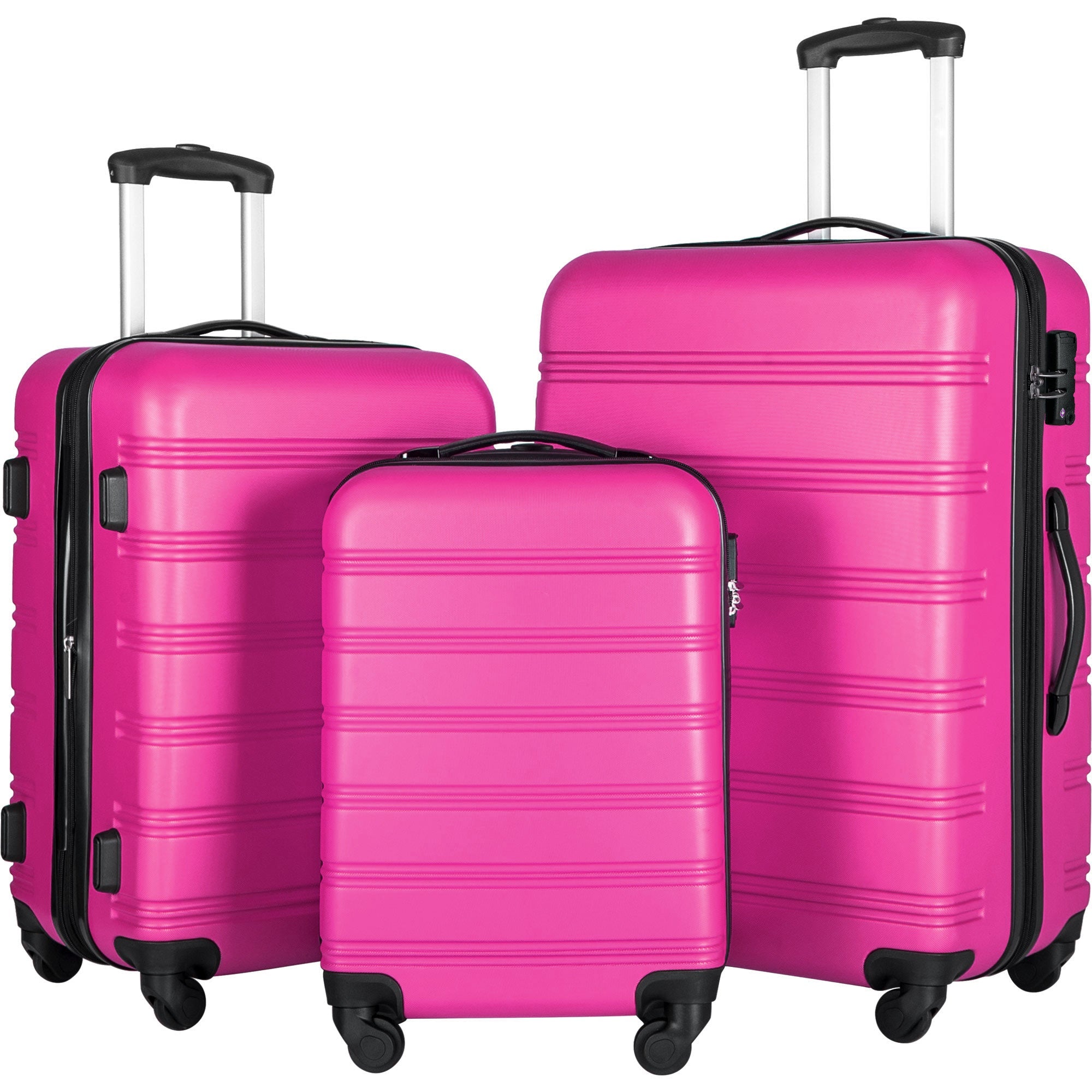 3 Piece Luggage Set Hardside Spinner Suitcase with TSA Lock 20&