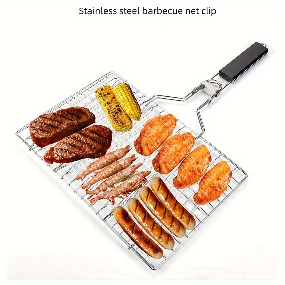 Large Capacity Stainless Steel Rustproof Nonstick BBQ Grilling Basket With Handle