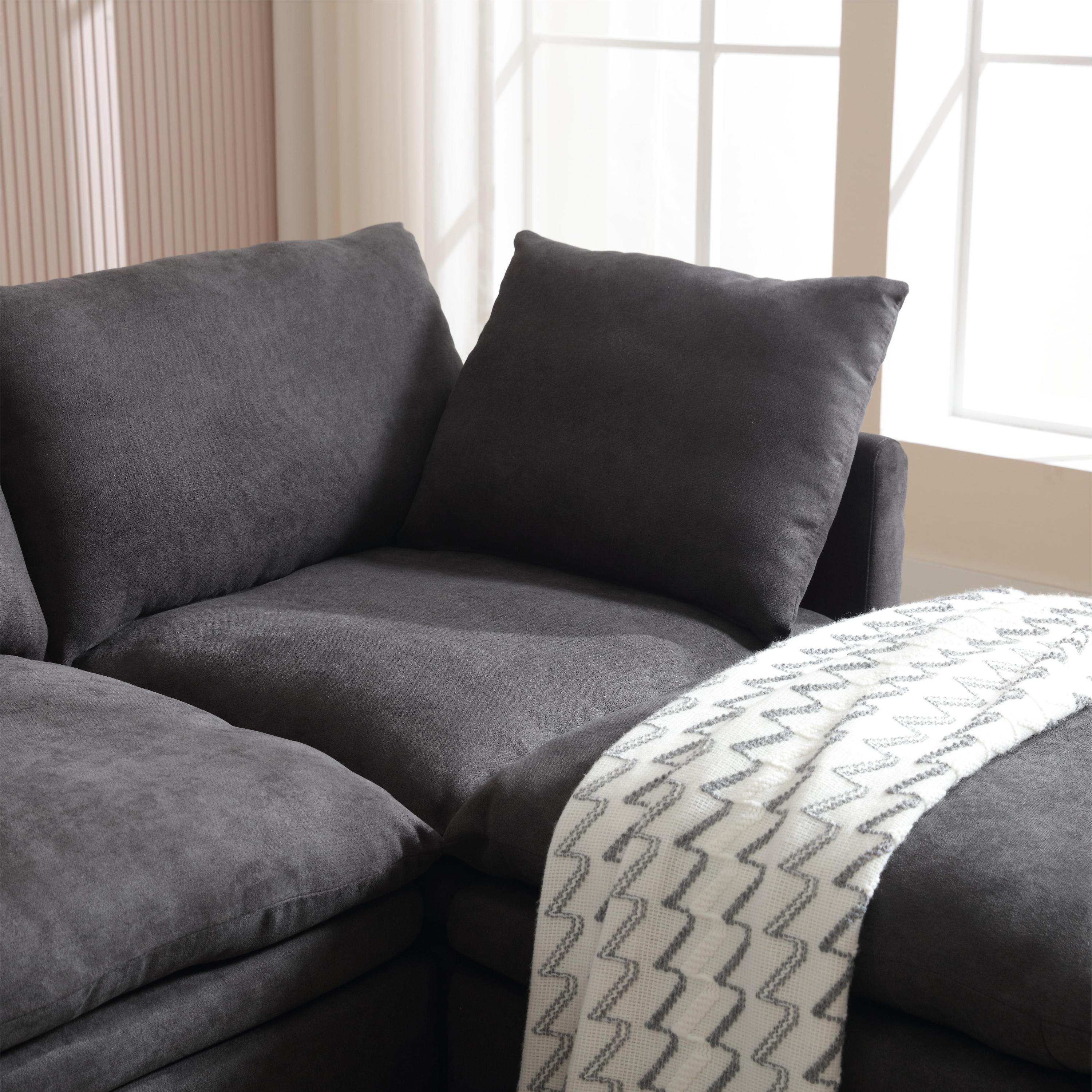 Modern U-shaped Sectional Sofa ,5-seat Upholstered Sofa