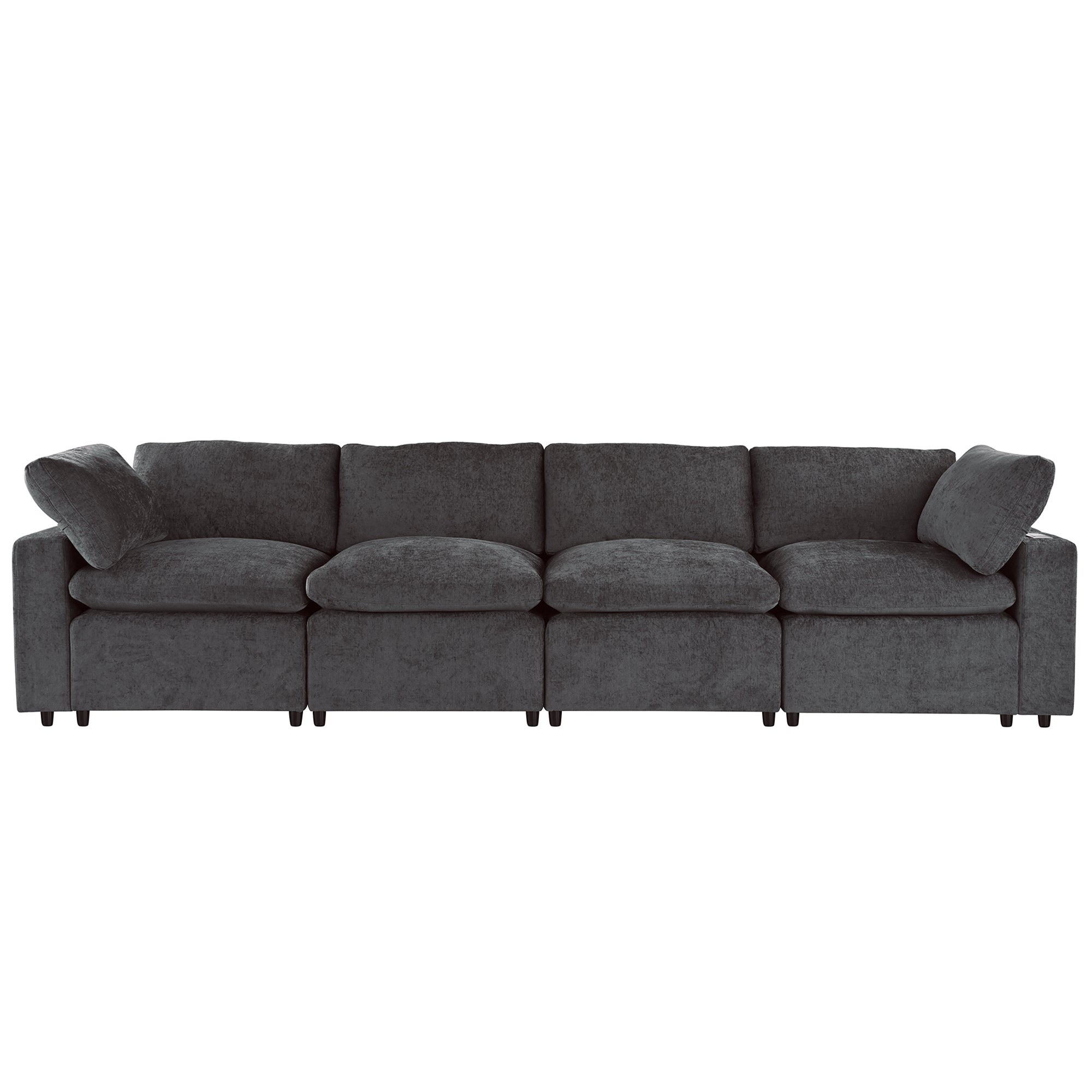 Upholstered Modular Sofa with with Storage Space, USB Charge