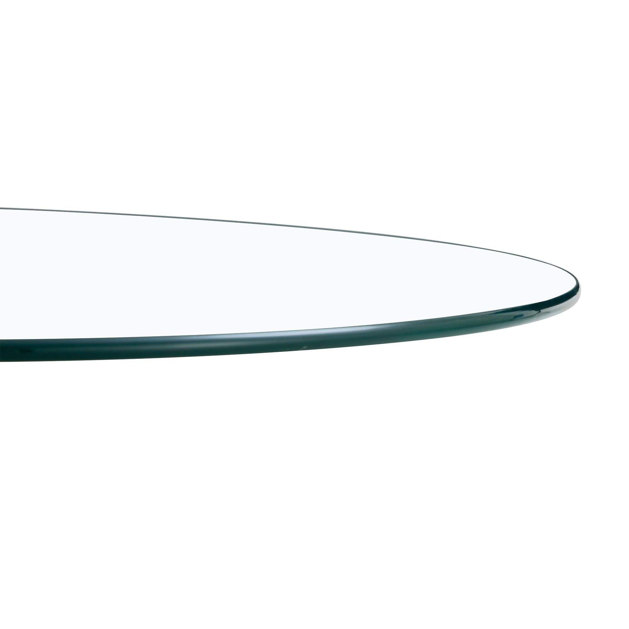 A 35-inch diameter glass top and a modern, minimalist round dining