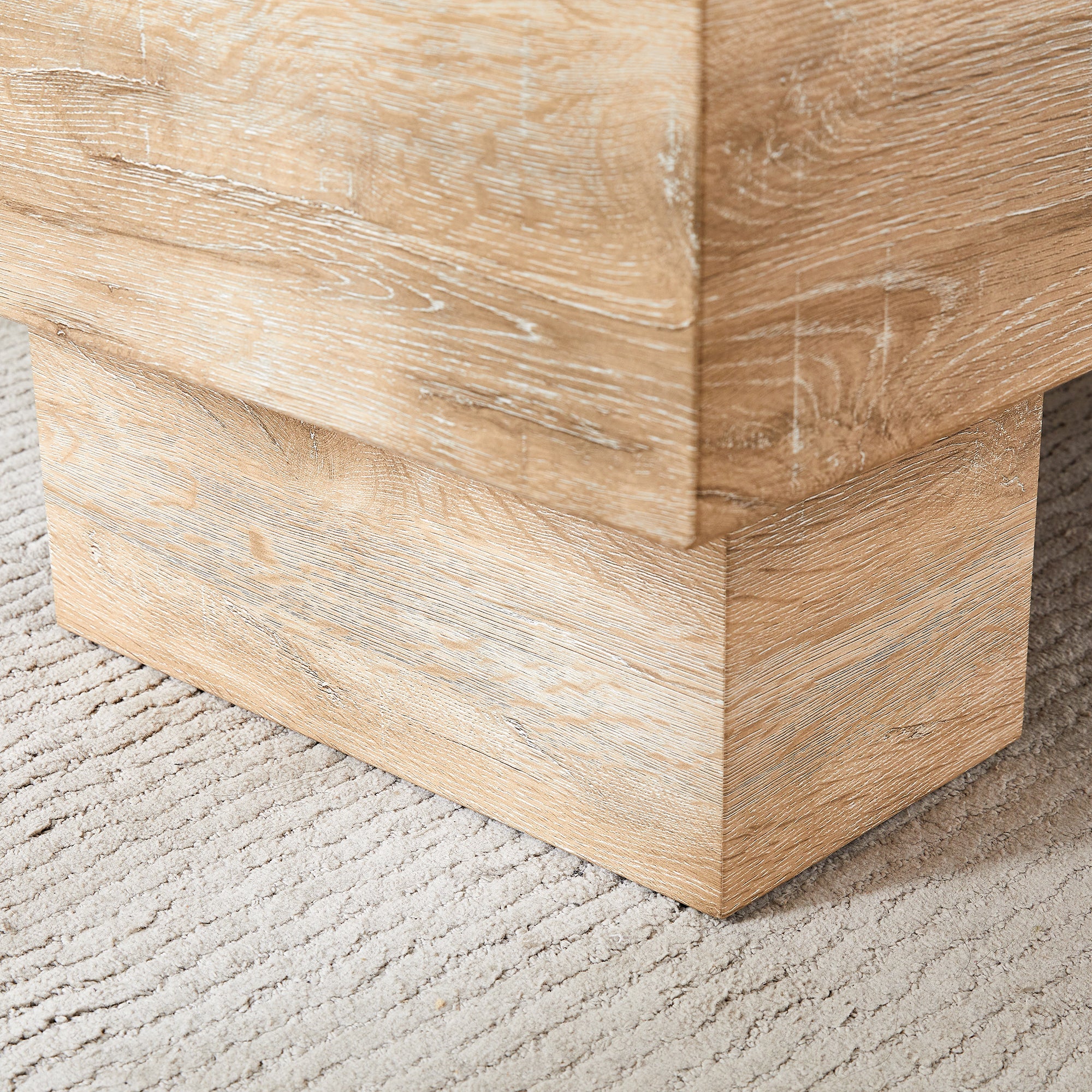 Modern Simple Light Wood Texture MDF Coffee Table - 43.3&
