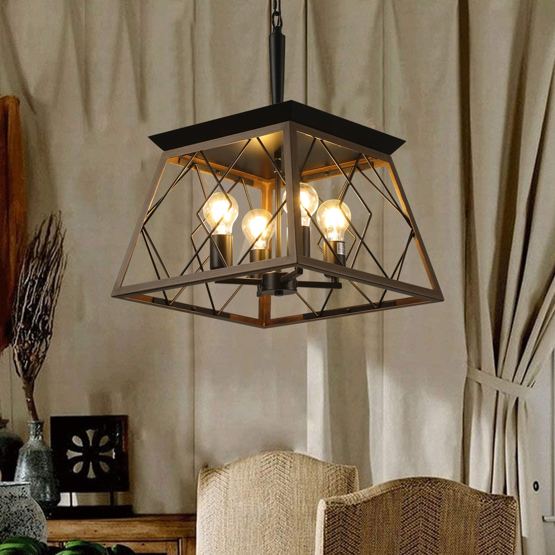 Farmhouse Chandelier 4-Light Vintage Antique Chandeliers Light Fixture