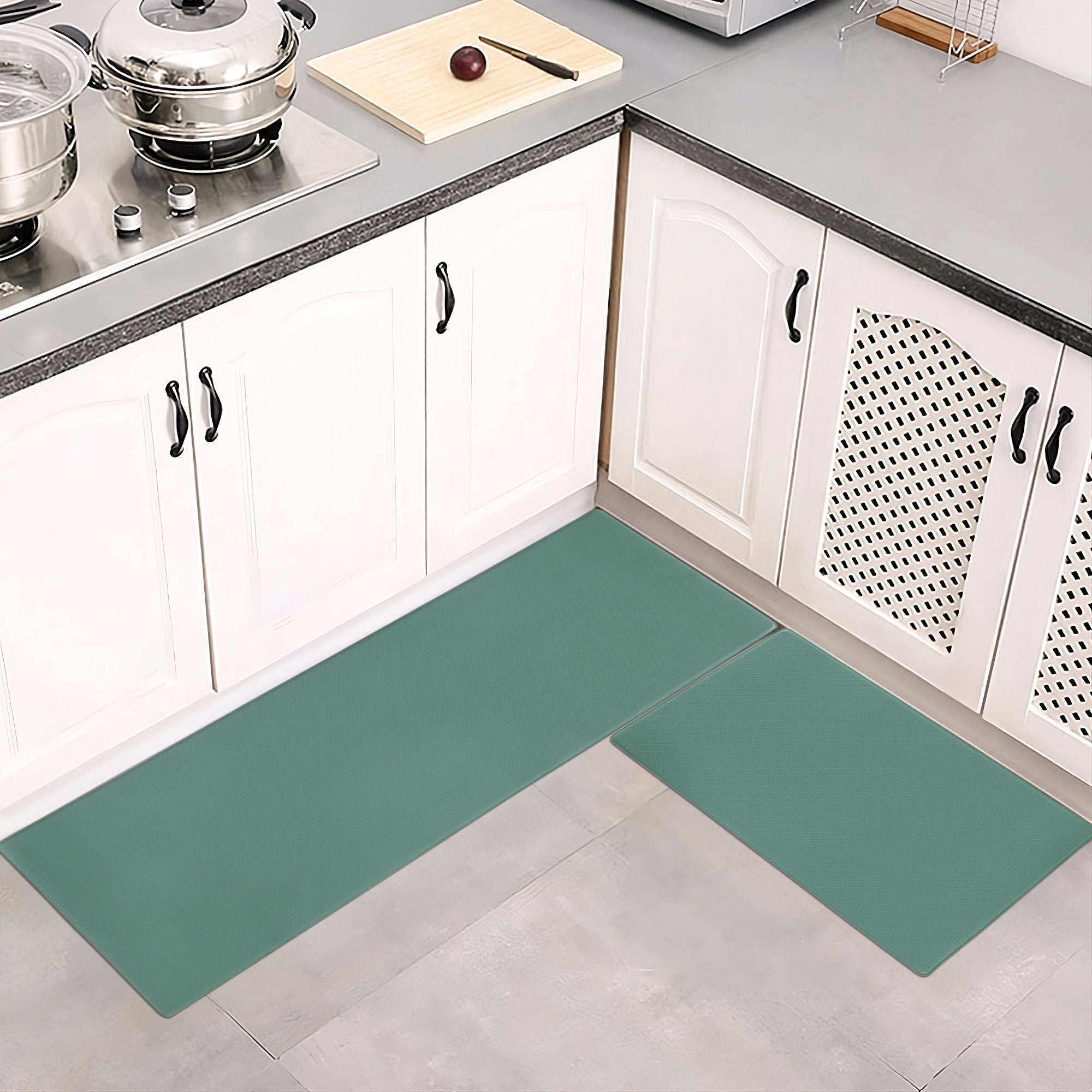 Kitchen Floor Mat Two-piece Set Of Non-slip, Waterproof And Easy To Sc