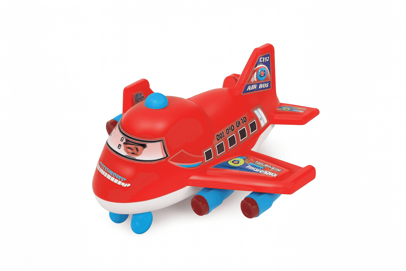 Red Plastic Airbus Airplane Toy