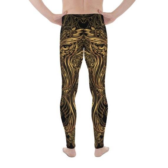 Mens Leggings - Art Deco Steam Punk Owl Design