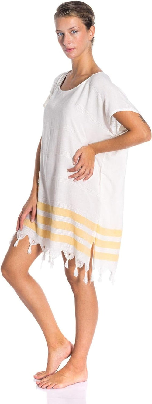 All Cotton Swimsuit Cover Ups for Women Short Sleeve Beach Dress