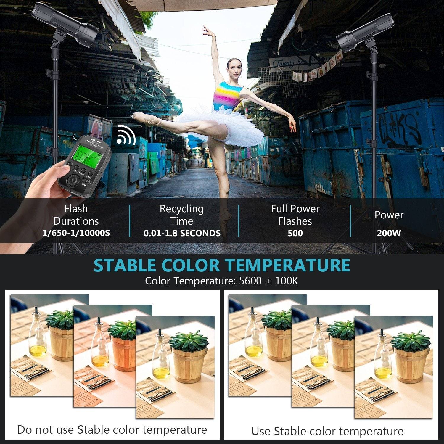 VISION2 200Ws 2.4G TTL Flash Strobe For Sony DSLR Cameras,1/8000 HSS