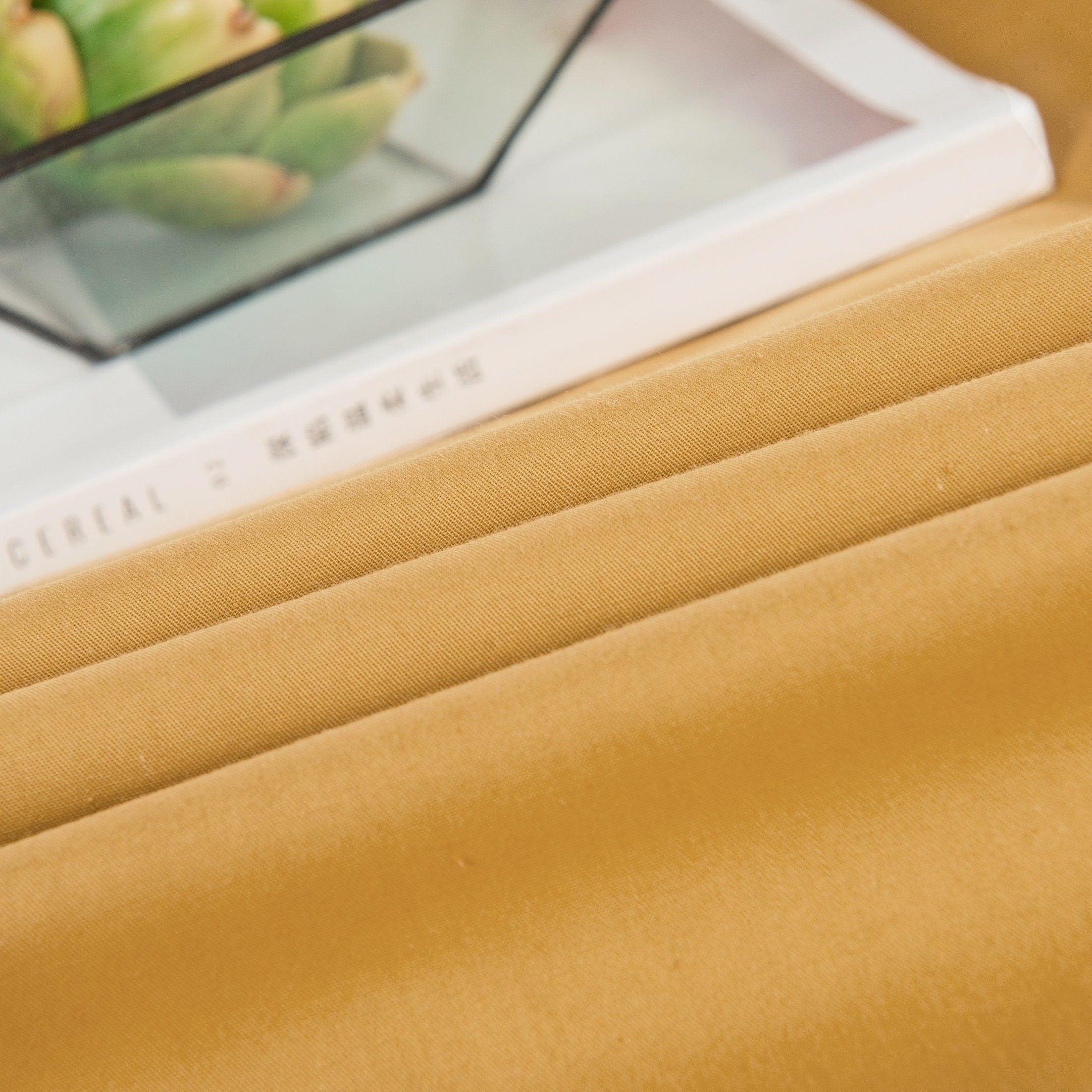 DaDa Bedding Honey Yellow Poplin Cotton Fitted Sheet w/ Pillow Cases