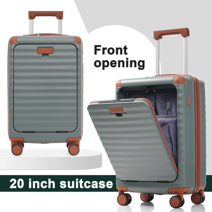 Luggage Sets 5 Piece with Front Opening , Hardside Expandable Carry on