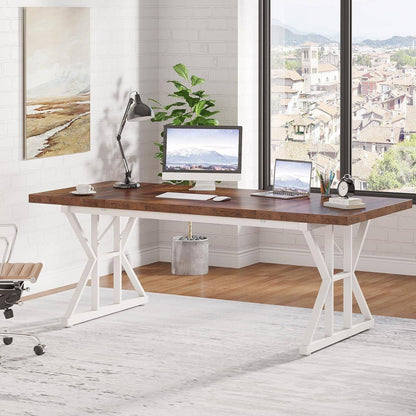 70.8-Inch Executive Desk, Large Computer Office Desk Workstation,