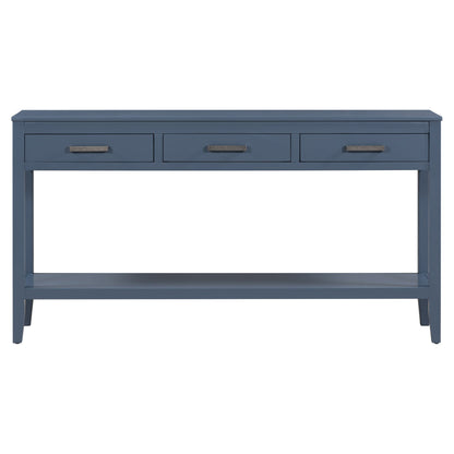 Contemporary 3-Drawer Console Table with 1 Shelf, Entrance Table for