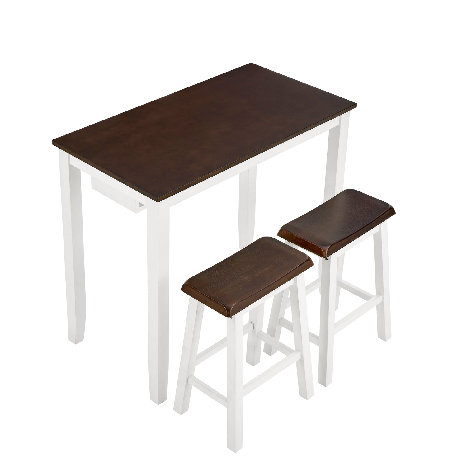 Bar Table and Chairs Set, 3 Piece Dining Table Set, Industrial