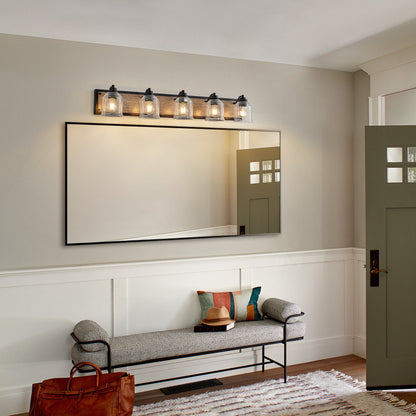 Farmhouse Vanity Light Fixture, 5-Light Bathroom Wall Sconce with