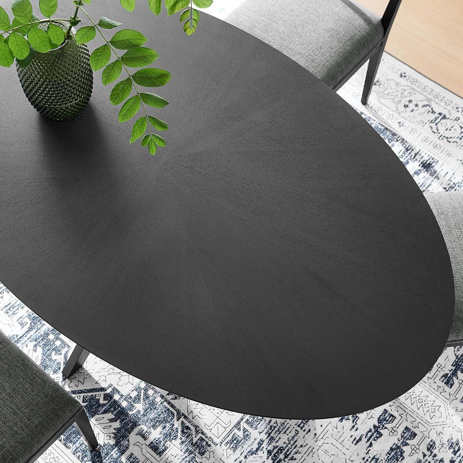 Crossroads 71&quot; Oval Wood Dining Table, Wood Veneer, Seats 6, Easy to