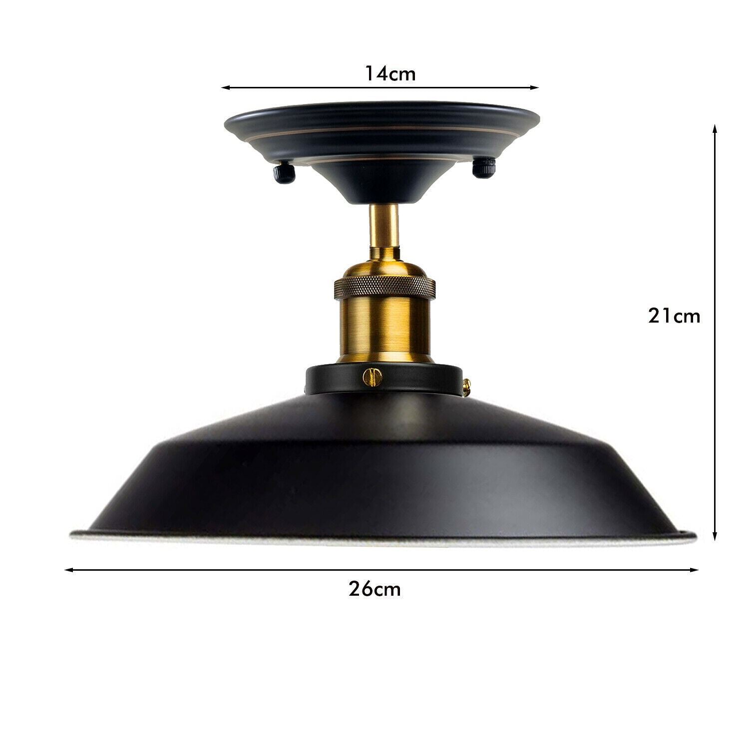 Metal Bowl Lampshade Flush Mount Ceiling Light Fixture ~1209